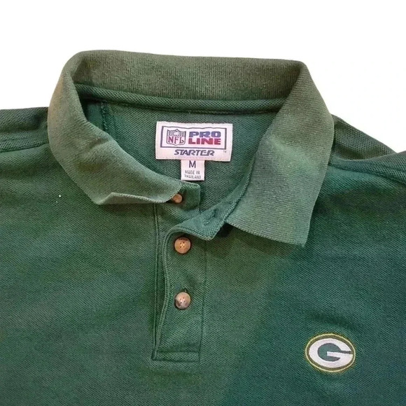 Starter Proline Sz M Greenbay NFL Green Polo - Picture 3 of 6